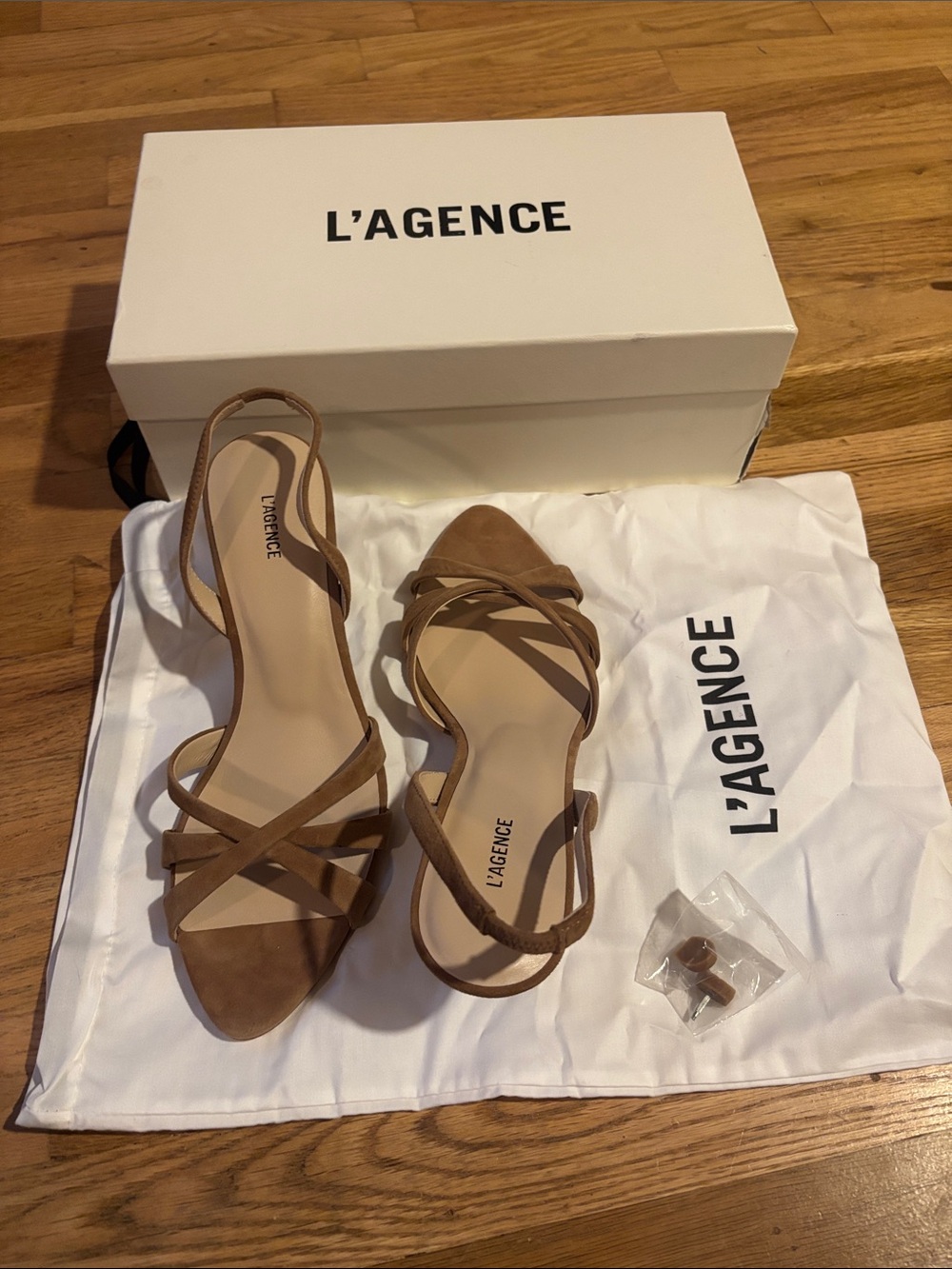 L'AGENCE Colwill Slingback Sand Suede Heels